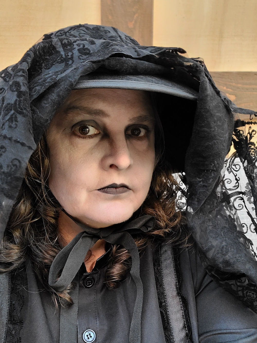 Gothic Victorian Woman In Black La Llorona Halloween Costume Set - Picture 3 of 11